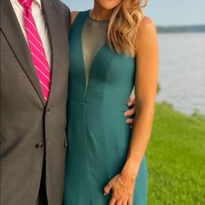Azazie Peacock Green bridesmaid dress (needs dry cleaning)